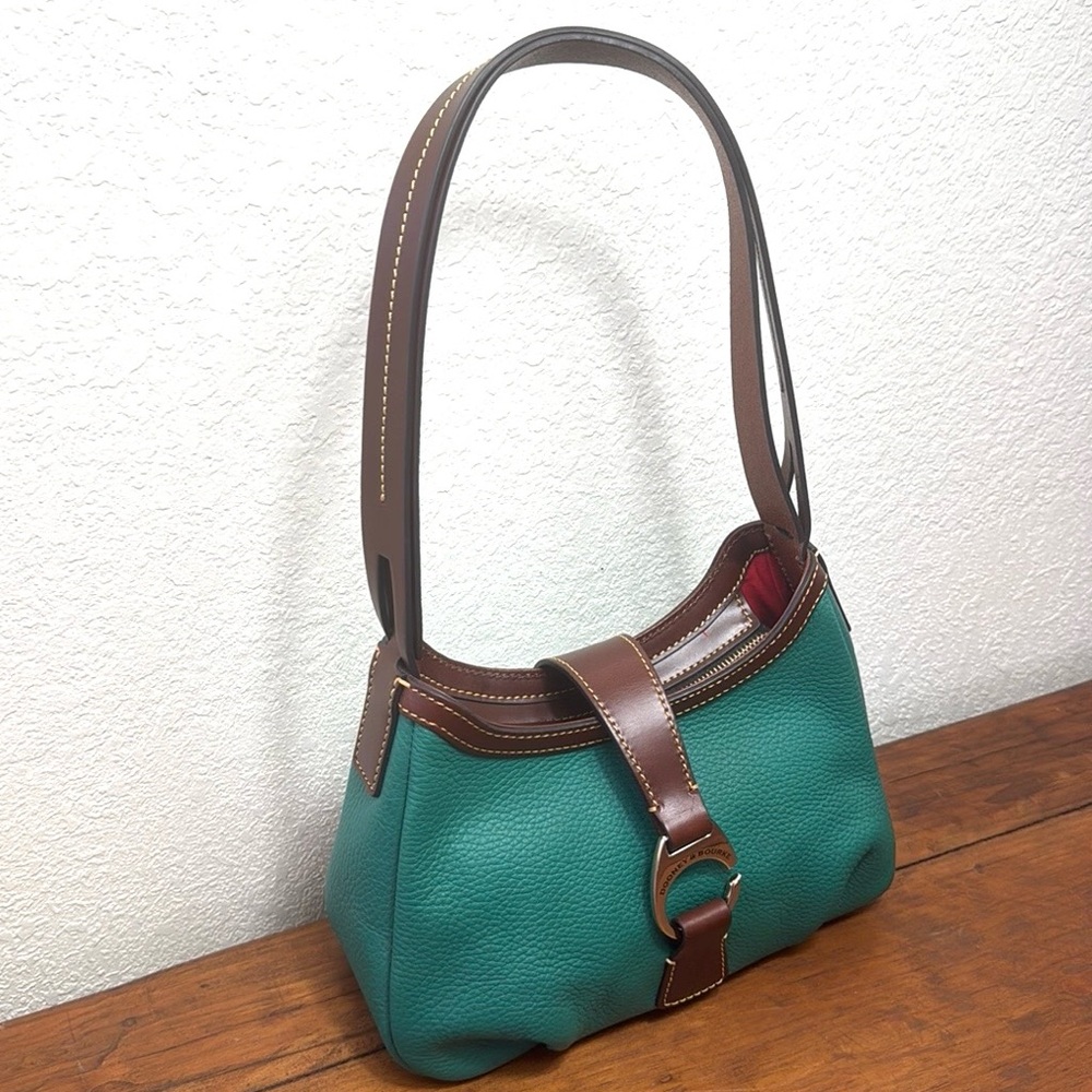 Dooney & Bourke Hobo Elegant Green and Brown Leather Women's Shoulder Bag.